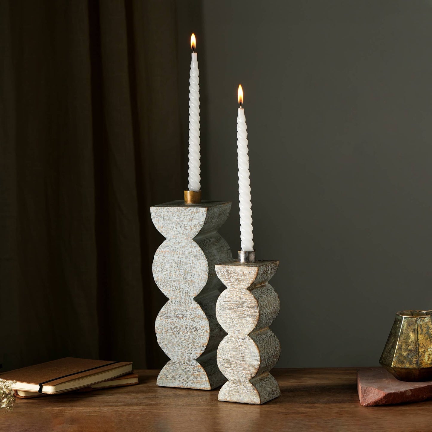 Decorative Wooden Centerpiece Candle Holder- 3x9'– Elegant Candle Stand for Any Occasion