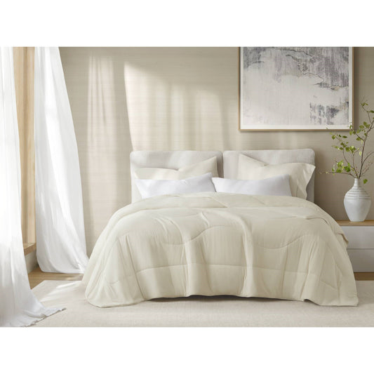 1-Piece King/Cal King Reversible Tencel Comforter Blanket,Ivory