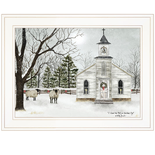 'I Heard the Bells on Christmas' By Billy Jacobs, Ready to Hang Framed Print, White Frame