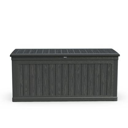 260 Gallon Large Outdoor Storage XXL Deck Box for Patio Furniture, Outdoor Cushions, Garden Tools and Sports/Pools Equipment, Waterproof Resin, Lockable, Black