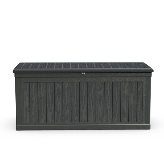 260 Gallon Large Outdoor Storage XXL Deck Box for Patio Furniture, Outdoor Cushions, Garden Tools and Sports/Pools Equipment, Waterproof Resin, Lockable, Black