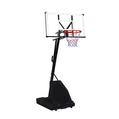 Portable & Adjustable Basketball Hoop: 6ft-10ft Height Range, 43' Shatterproof Backboard - Perfect for Indoor, Outdoor, or Pool Use by Kids & Adults. Includes Rebound Plate.