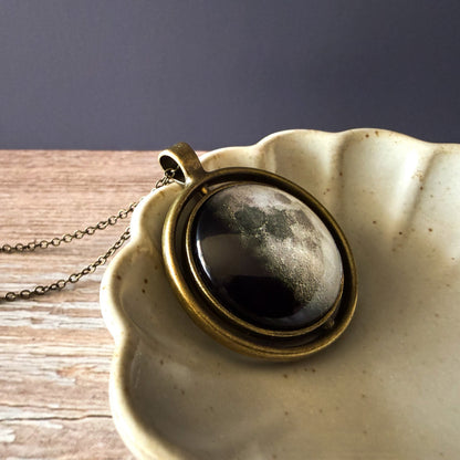 My Moon Double Sided Fidget Necklace With Two Custom Lunar Phases