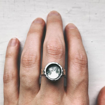 CLEARANCE My Moon Hammered Custom Ring