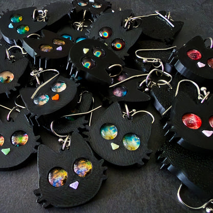 Galaxy Cat Earrings