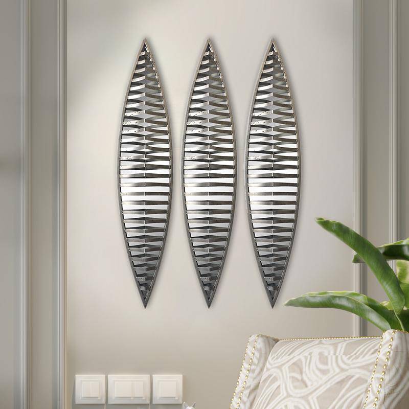 Wall Mirror - Decorative Metal Wall Mirror, Set of 3pcs