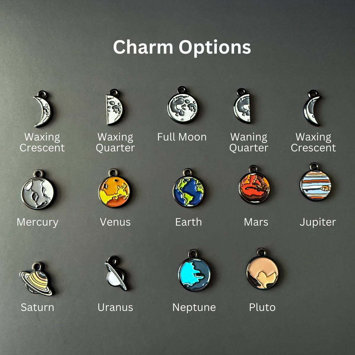 Galaxy Planet Enamel Charm Bracelet