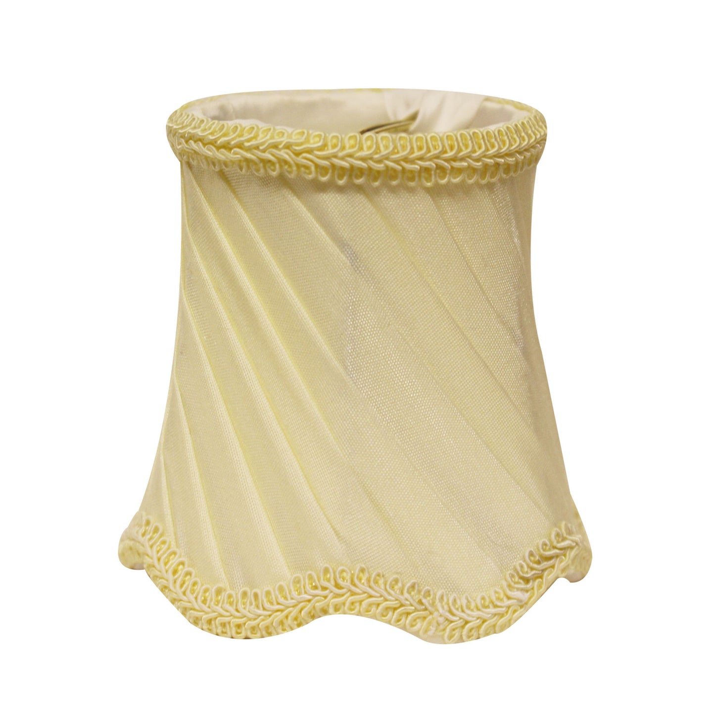 Slant Swirled Side Pleat Chandelier Lampshade with Flame Clip, Oyster (Set of 6)