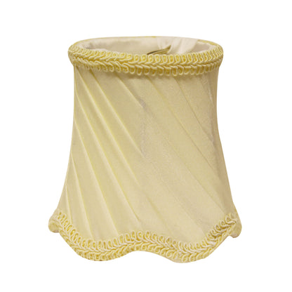 Slant Swirled Side Pleat Chandelier Lampshade with Flame Clip, Oyster (Set of 6)