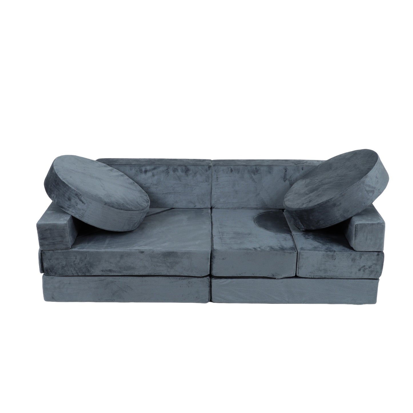 14PCs Kids Sofa Modular Play Couch, Child Sectional Sofa to Boost Creativity, Boys and Girls DIY Creating Playroom Couch Furniture for Toddlers Convertible Foam and Floor Cushion-Gray