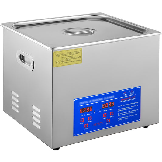 15L Ultrasonic Cleaner with Digital Timer&Heater Professional Ultrasonic Cleaner 40kHz Advanced Ultrasonic Cleaner 110V for Wrench Screwdriver Repairing Tools Industrial Parts Mental Cleaning