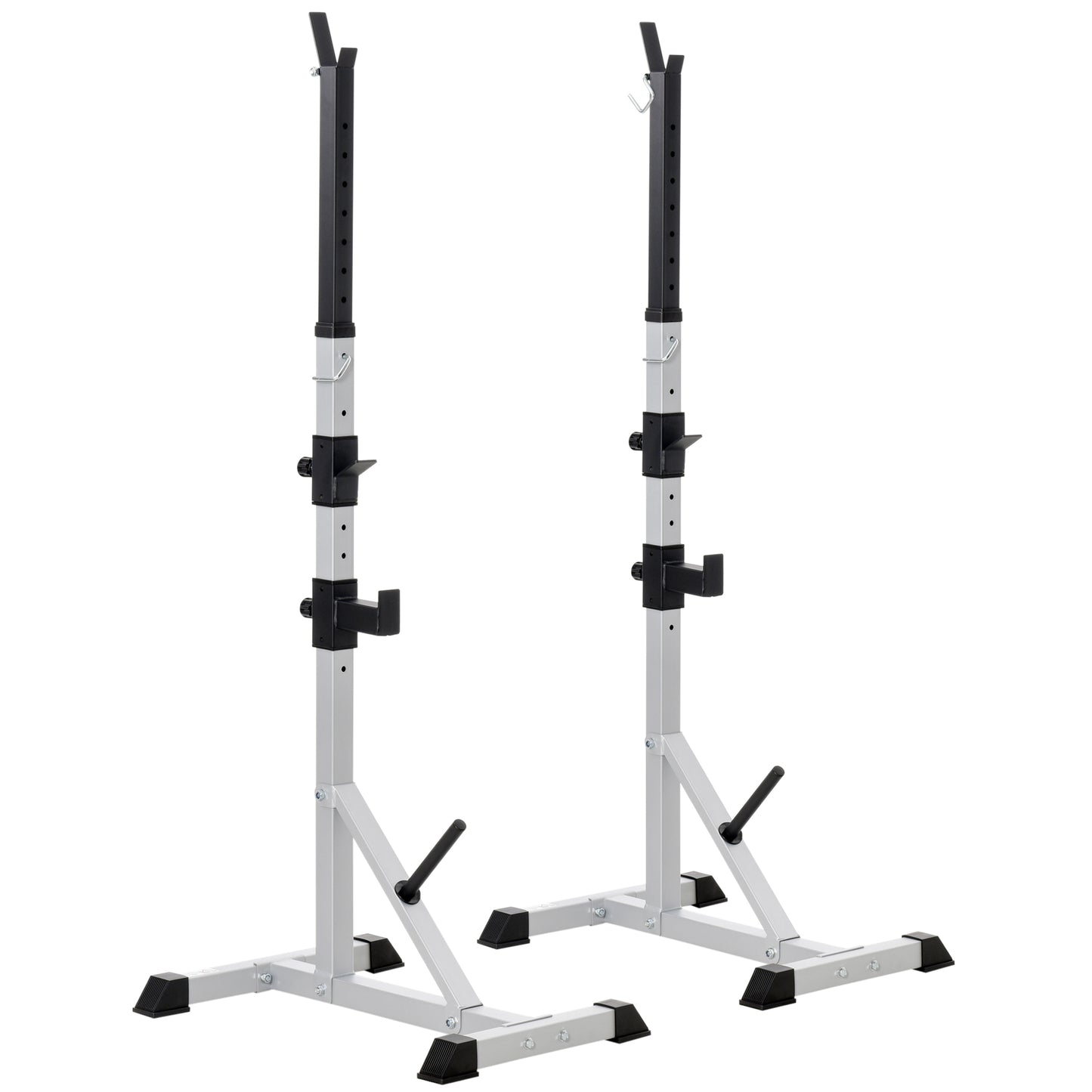 Soozier 2-Piece Pair Steel Height Adjustable Barbell Squat Rack and Bench Press 23' x 29.75' x 69.25'