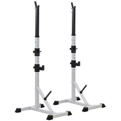 Soozier 2-Piece Pair Steel Height Adjustable Barbell Squat Rack and Bench Press 23' x 29.75' x 69.25'