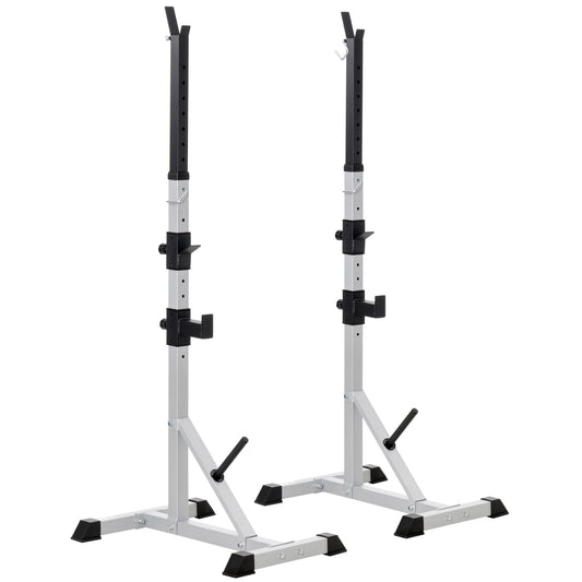 Soozier 2-Piece Pair Steel Height Adjustable Barbell Squat Rack and Bench Press 23' x 29.75' x 69.25'
