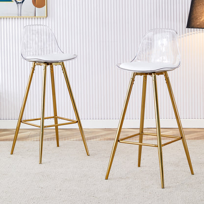 Modern and comfortable upholstered bar chairs, metal legs, small size bar chairs, suitable for part of the crowd, stylish design for dining room, kitchen, terrace and living room chairs.W1151P154368