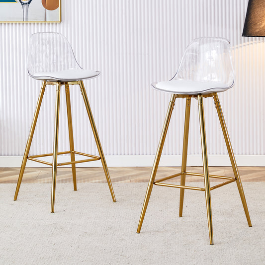 Modern and comfortable upholstered bar chairs, metal legs, small size bar chairs, suitable for part of the crowd, stylish design for dining room, kitchen, terrace and living room chairs.W1151P154368