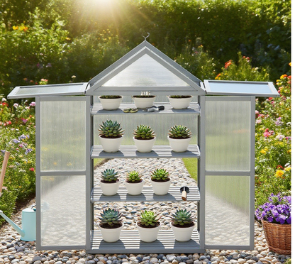 Garden Wood Cold Frame Greenhouse Flower Planter