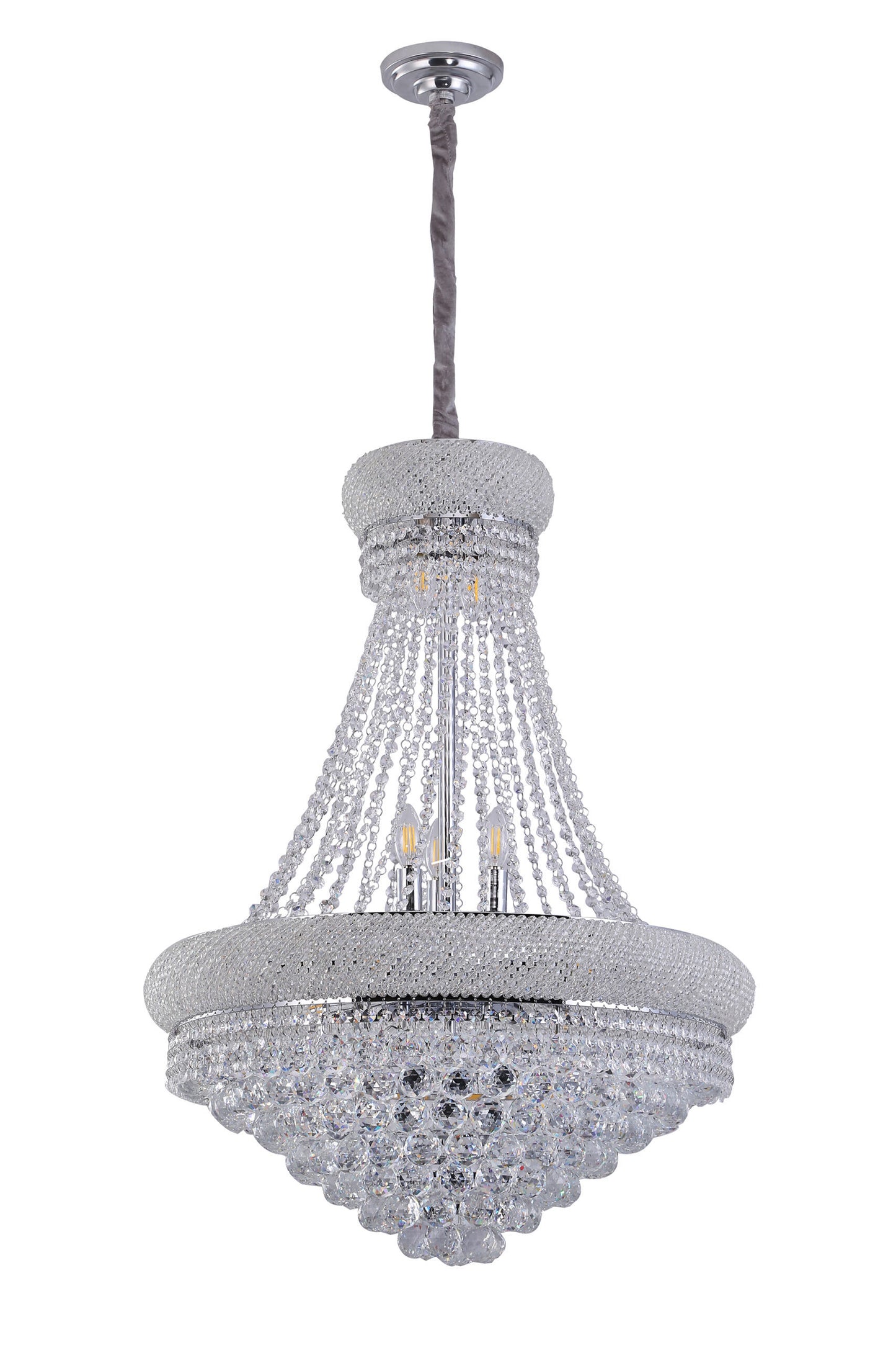 36' in Luxurious K9 Crystal Single Tier Chandelier 14-LED Bulbs Classical Hardwired Ceiling Chandelier Lamp for Living Room, Hallway, Dining Room
