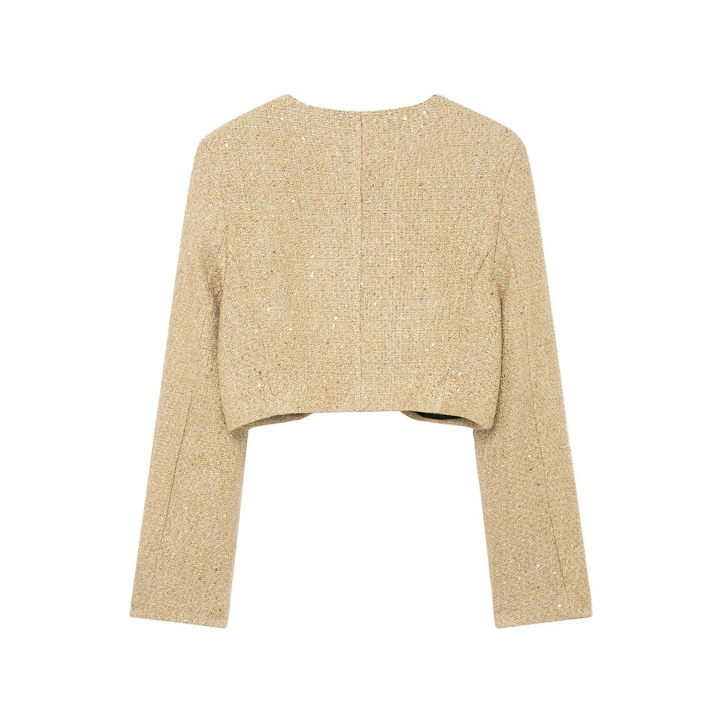 Women's Jacket Gold Tweed Cropped BYMANYC ® New York SOHO METALLIC TWEED CROPPED BLAZER - New Collection