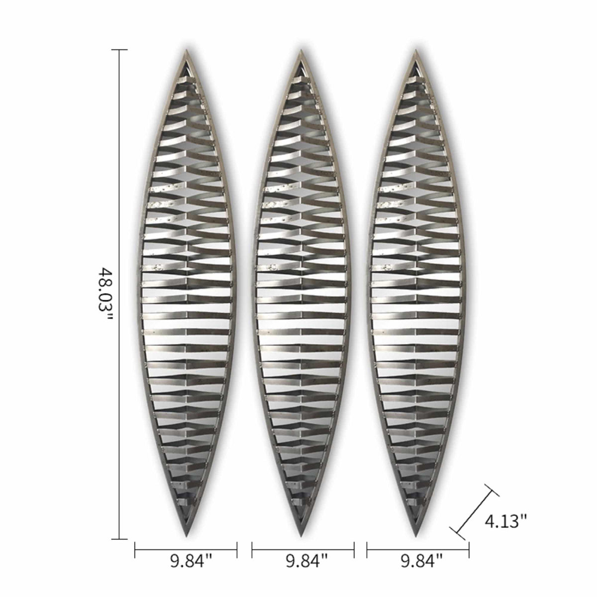 Wall Mirror - Decorative Metal Wall Mirror, Set of 3pcs