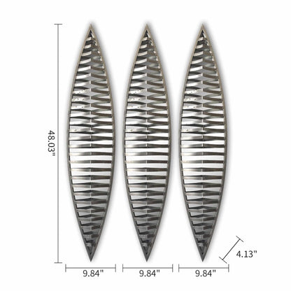 Wall Mirror - Decorative Metal Wall Mirror, Set of 3pcs