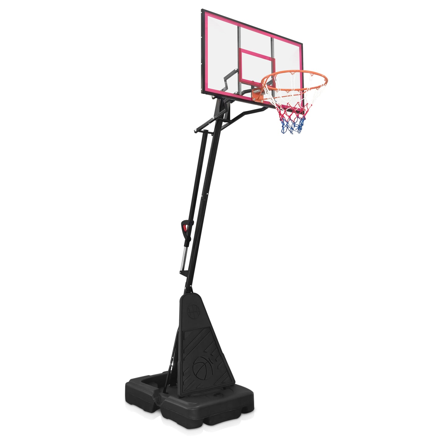 Portable Basketball Hoop for Youth Adults & Professional Match,Adjustable Height 8.04 ft to 10.01 ft,44 inch Backboard with Rebound System, Indoor/Outdoor Basketball Goal with Rebound Board and Wheels