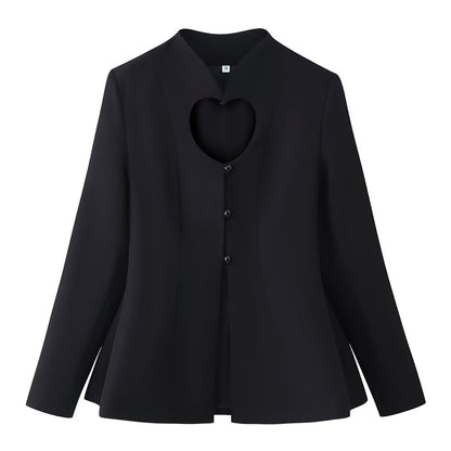 Women's Jacket Black Heart Cutout BYMANYC ® New York SOHO HEART CUTOUT PEPLUM BLAZER - New Collection