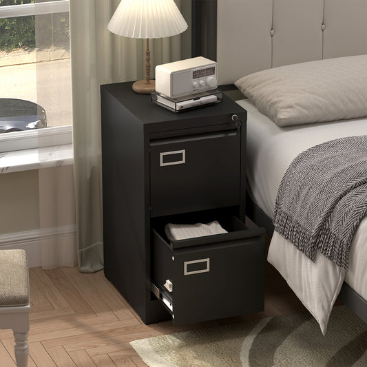 2 Drawer File Cabinet with Lock,Two Drawer Filing Cabinet,Vertical Metal File Cabinet for Home Office Organizer Storage Cabinet Fit Letter/A4/Legal Size File