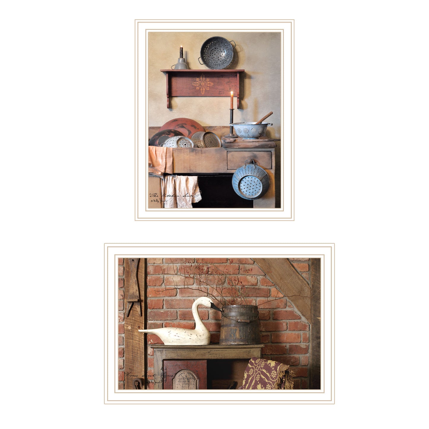 Trendy Decor 4U 2- Piece Vignette Home Sweet Home White Framed Wall Art for Living Room, Bedroom Wall Art Print for Home Decor by Billy Jacobs