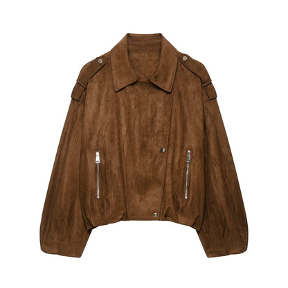 Women's Faux Suede Oversized Biker Jacket BYMANYC ® New York CONTEMPORARY VIBRANT MODERN FASHION - New Collection