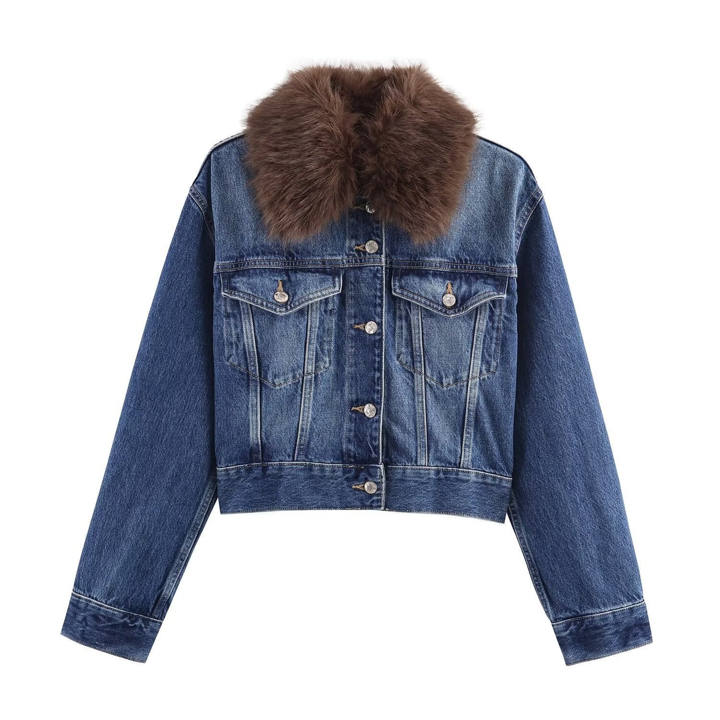Women's Jacket Denim Fur Collar BYMANYC ® New York SOHO DENIM FUR COLLAR - New Collection