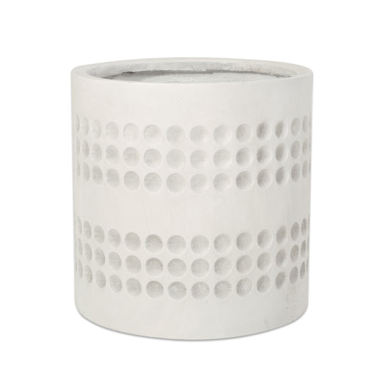 13-Inch cube Antique White MGO Planter