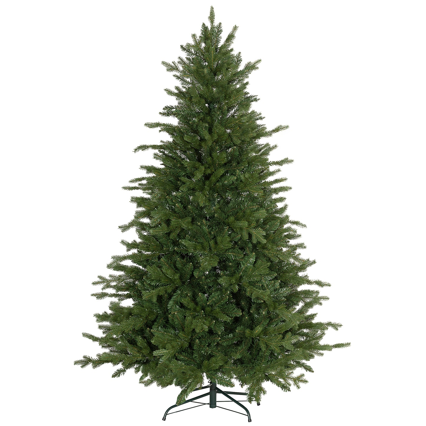 HOMCOM 6ft Artificial Christmas Tree with 1821 Tips, Foldable Metal Stand, Easy Assembly, Hinged Xmas Tree for Home, Office, Holiday, Green