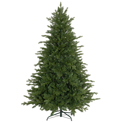 HOMCOM 6ft Artificial Christmas Tree with 1821 Tips, Foldable Metal Stand, Easy Assembly, Hinged Xmas Tree for Home, Office, Holiday, Green