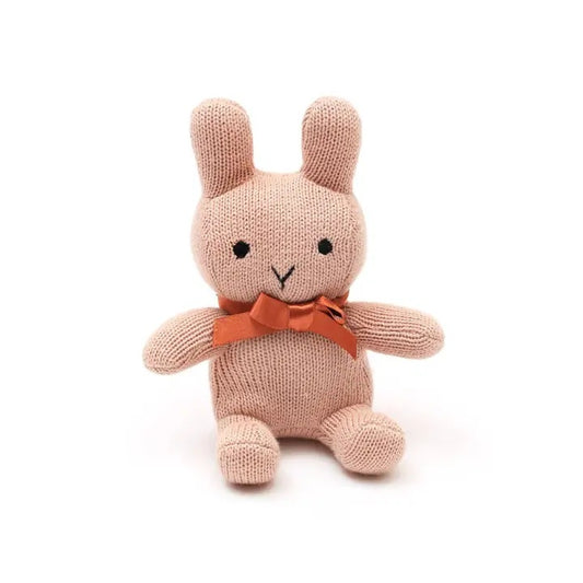 Knitted Stuffed Bunny Soft Toy .