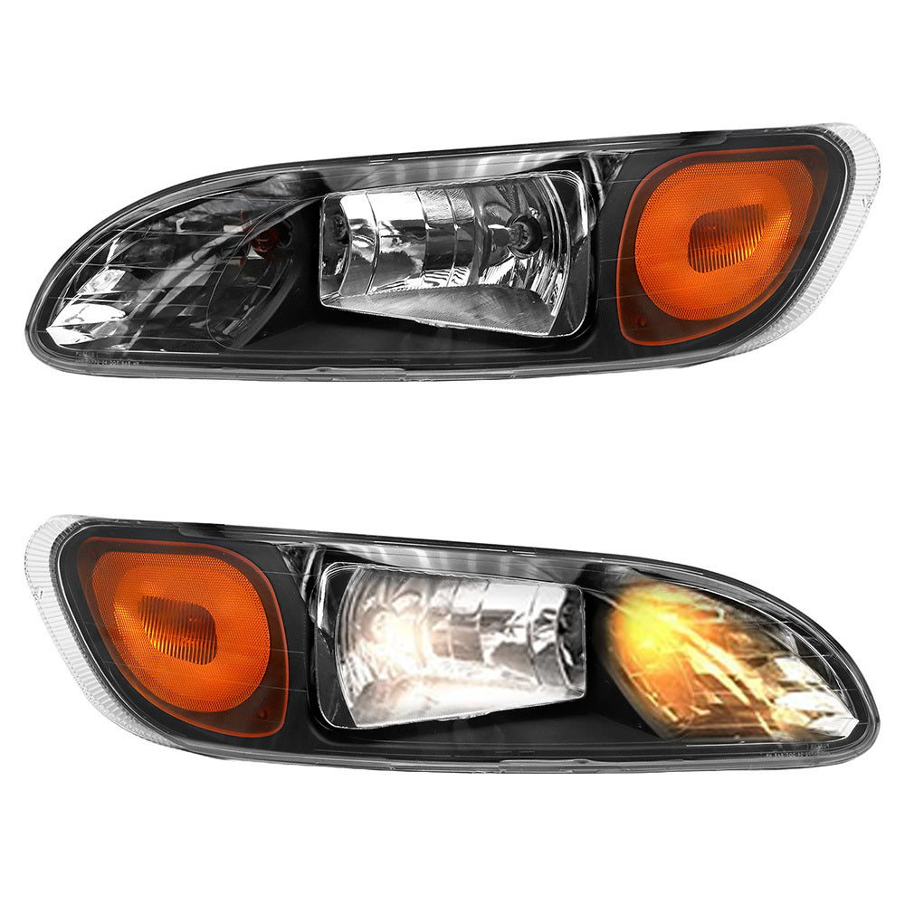 Black Headlights Compatible With Peterbilt 337/386/387 With Turn Signal