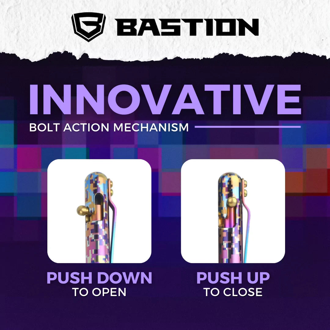 PIXEL BLITZ - TITANIUM - BASTION® BOLT ACTION PEN