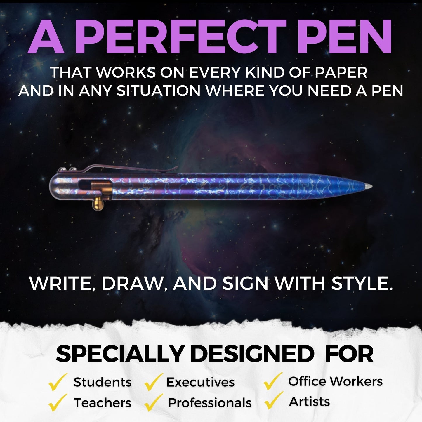 ORION NEBULA - TITANIUM - BASTION® BOLT ACTION PEN