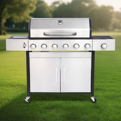 6-Burner Propane Gas Grill With Side Burner