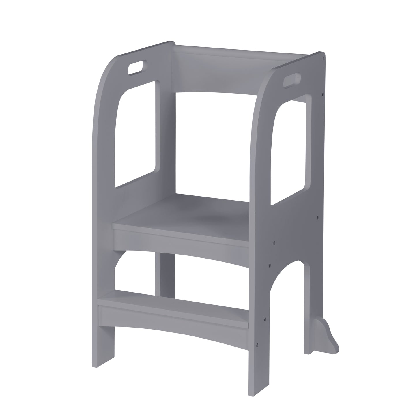 Gray Child Standing Tower Step Stool for Kitchen Counter MDF