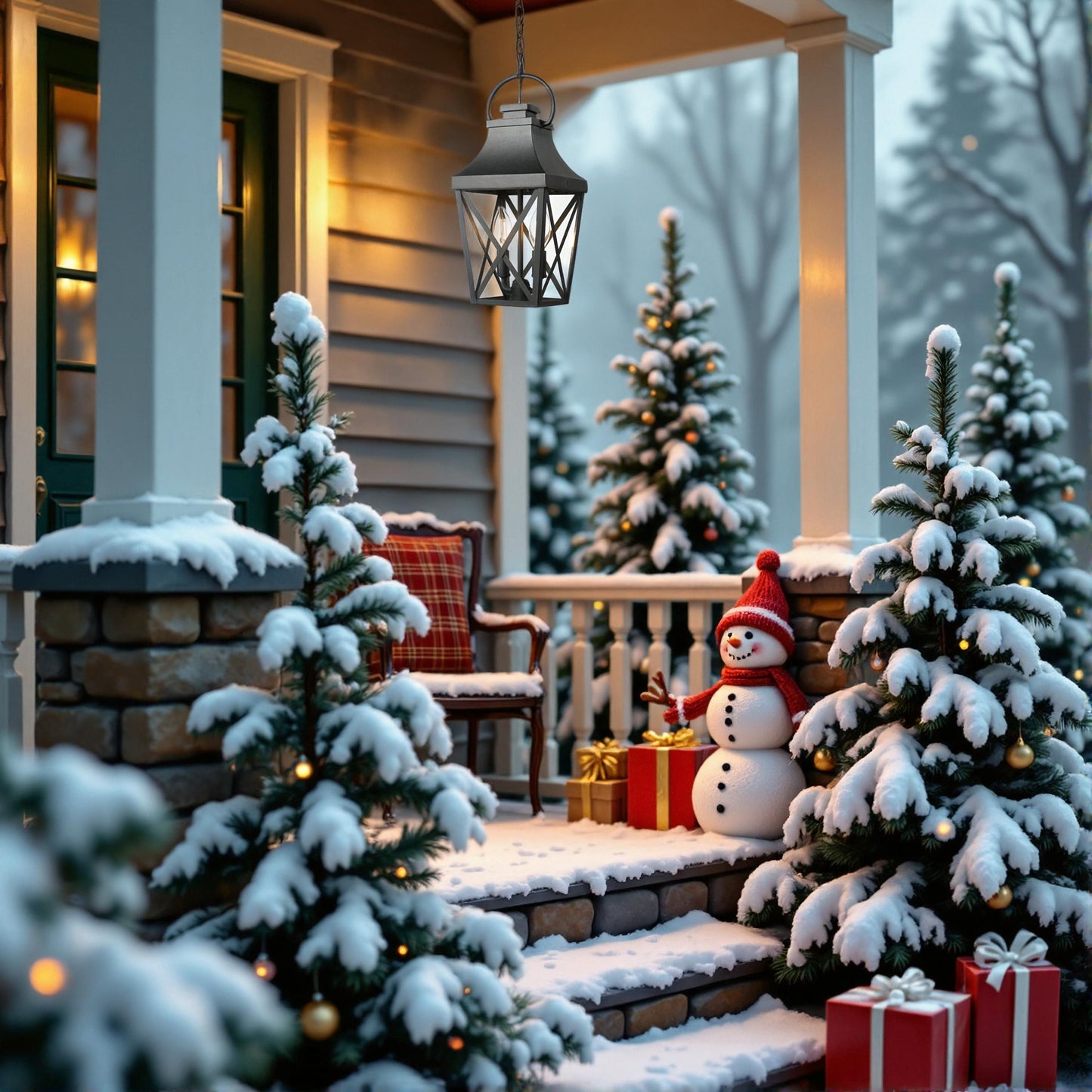 Black Outdoor Pendant Light 2-Light Outside Pendant Hanging Light Fixture Ceiling Mount with Clear Glass Industrial Hanging Cage Chandelier for Porch,Entryway,Doorway,Farmhouse (1 pack)