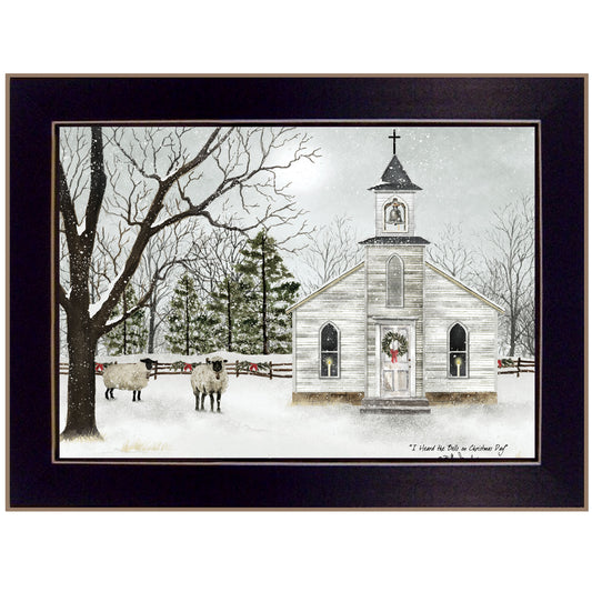'I Heard the Bells on Christmas' by Billy Jacobs, Ready to Hang Framed Print, Black Frame