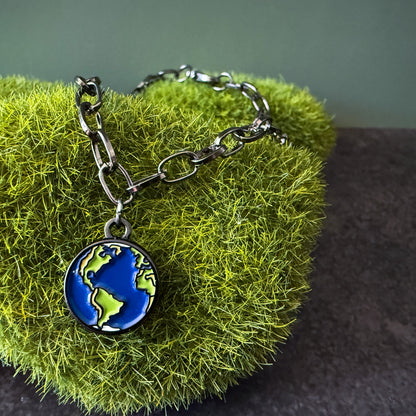 Galaxy Planet Enamel Charm Bracelet