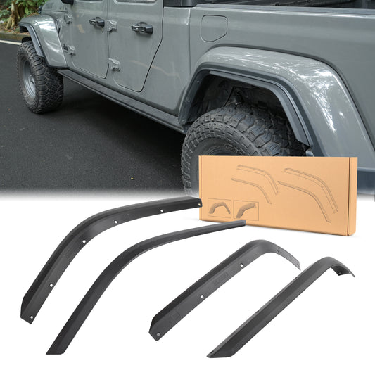Front & Rear Fenders Compatible with 2020-2024 Jeep Wrangler Gladiator JT Sport & Willys( Fit JT Original low Fender )