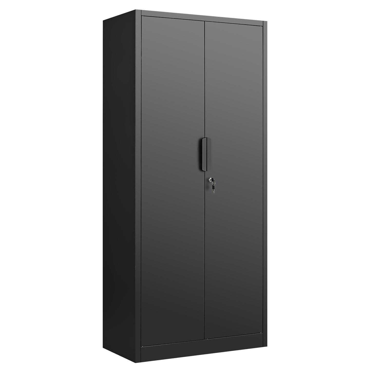 72-Inch 2-Door File Cabinet with Lock, 4 Adjustable Shelves, Heavy-Duty Steel Construction, for Commercial Office, Home Office, Legal Size & Letter File Storage, Organization Cabinet in Black