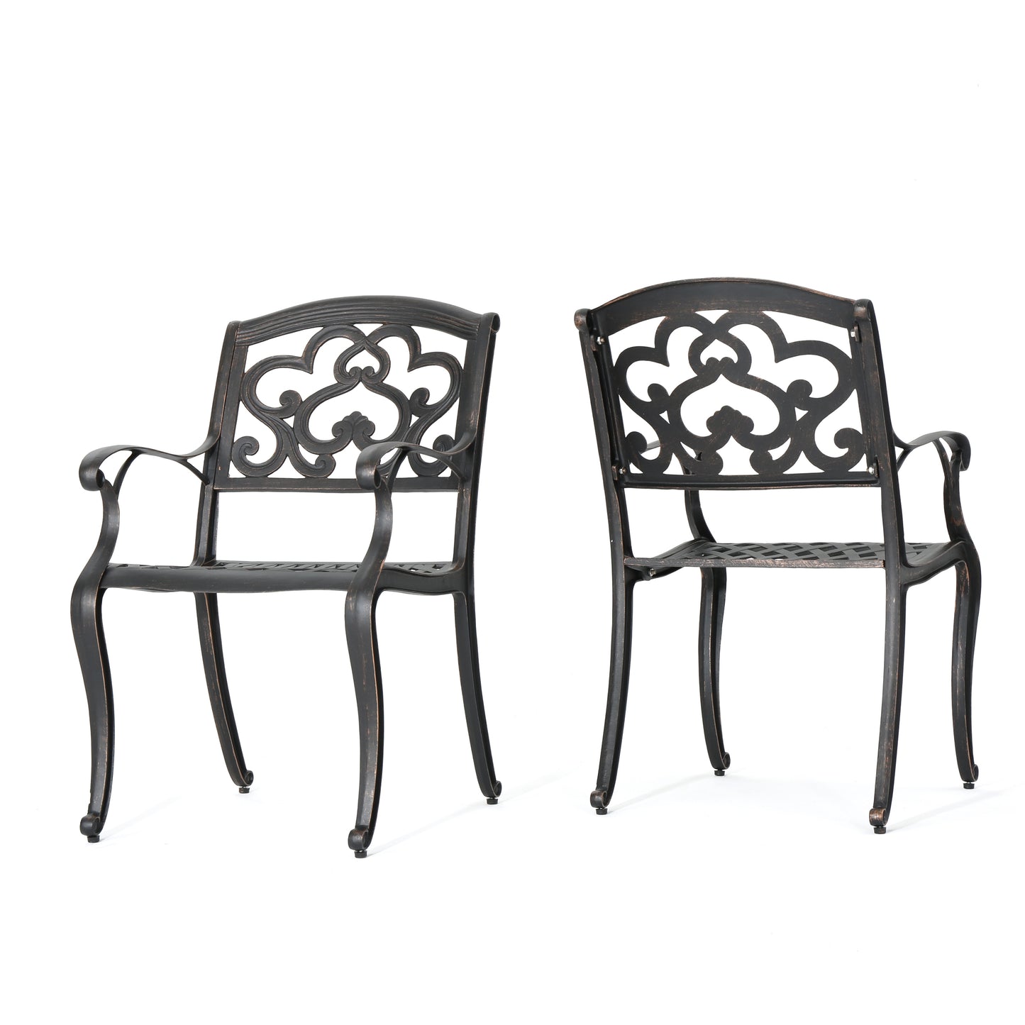 Cast Aluminum Dining Chair with Hand Crafted Details