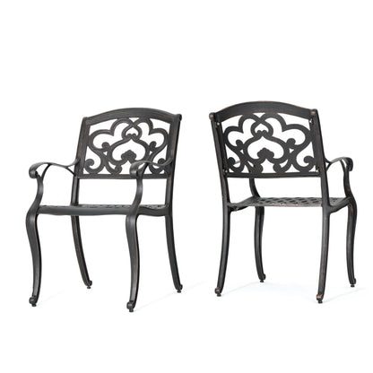 Cast Aluminum Dining Chair with Hand Crafted Details