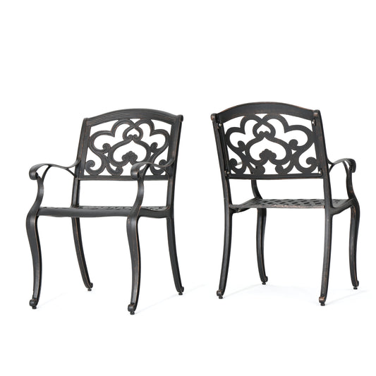 Cast Aluminum Dining Chair with Hand Crafted Details