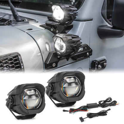OMU Genesis Series Aluminum High Low Beam Switchable A-Pillar Spotlight Compatible with Trucks Jeep Ford etc ATV Motorcycle
