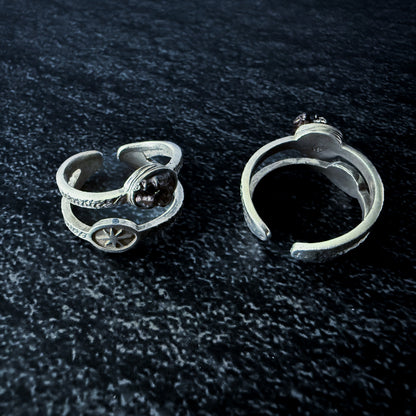 Supernova Starburst Ring With Authentic Meteorite